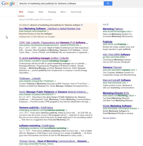 Google siemens pr hunt page